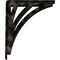 Ekena Millwork Nevio Wrought Iron Bracket, (Triple center brace), Antiqued Pale Gold 2"W x 10"D x 12"H BKTM02X10X12TNEAPG - alternate 7